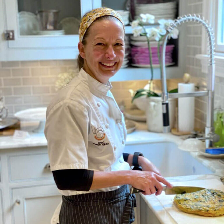 Chef Brandy Gibbs cooking a meal