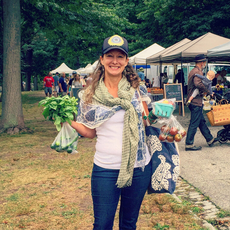 Chef Brandy Gibbs at a farmer's market
