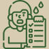 icon of a woman holding up a checkllist